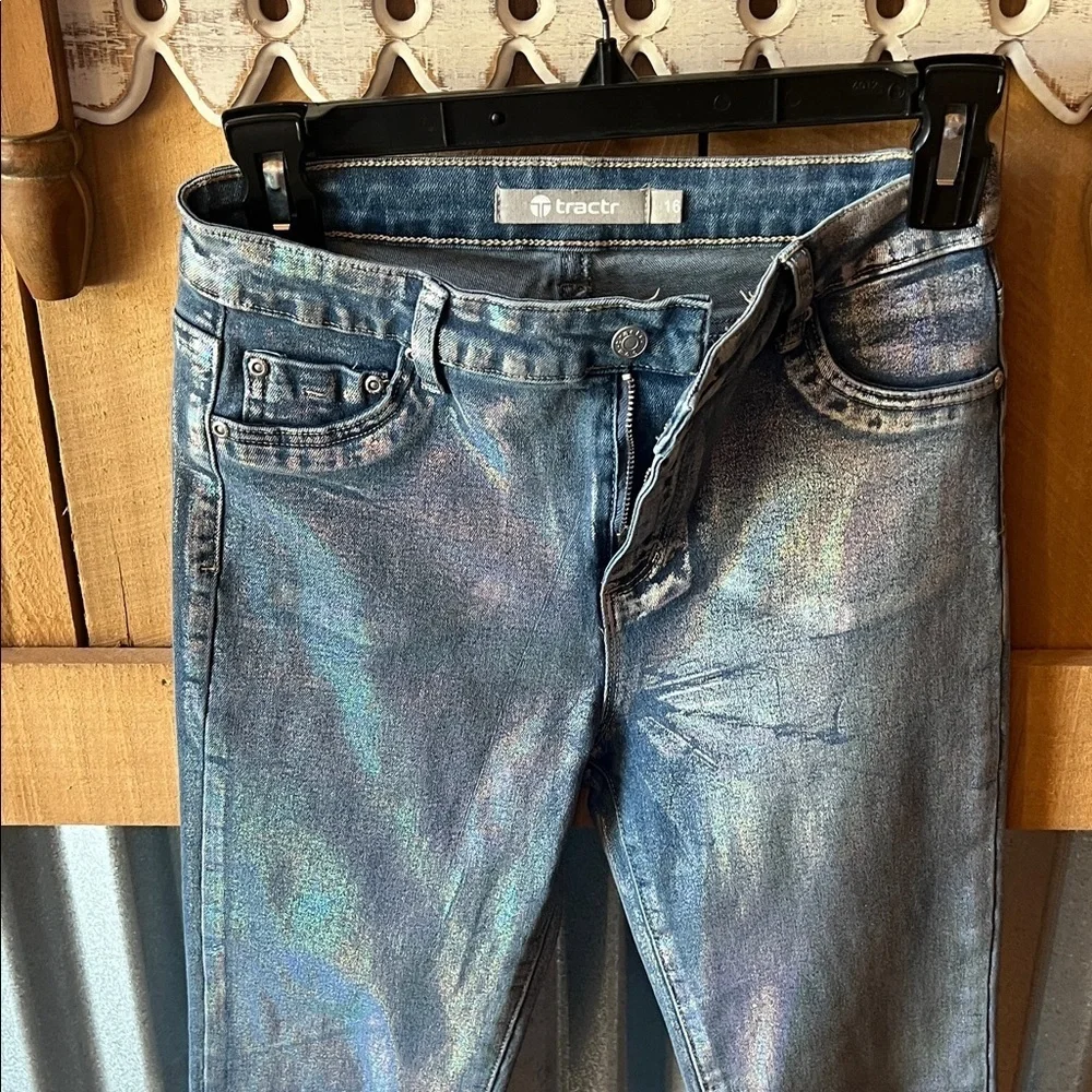 Tractr Iridescent Flare Jeans
